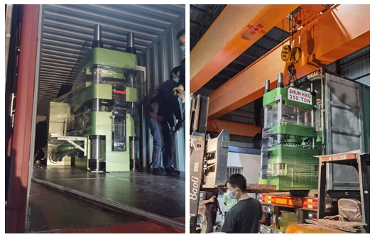Shunhao फैक्टरी 300 टन मेलामाइन वेयर मोल्डिंग मशीन शिपमेंट
